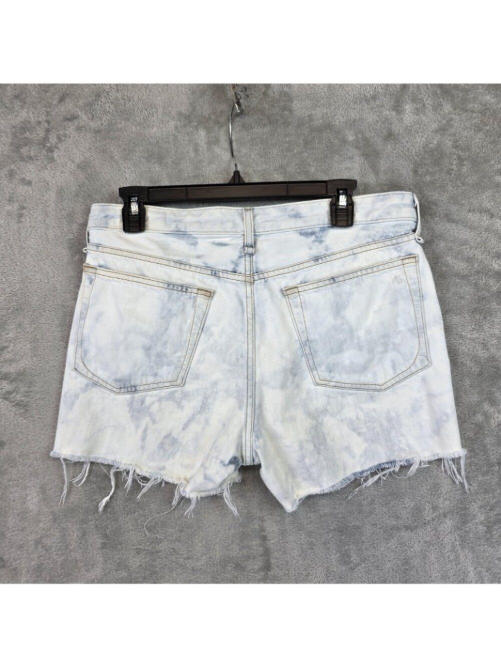 Rag & Bone Shorts Womens 28 Blue Acid Wash Dre Low Rise Denim Cutoff Frayed Hem - Picture 2 of 12